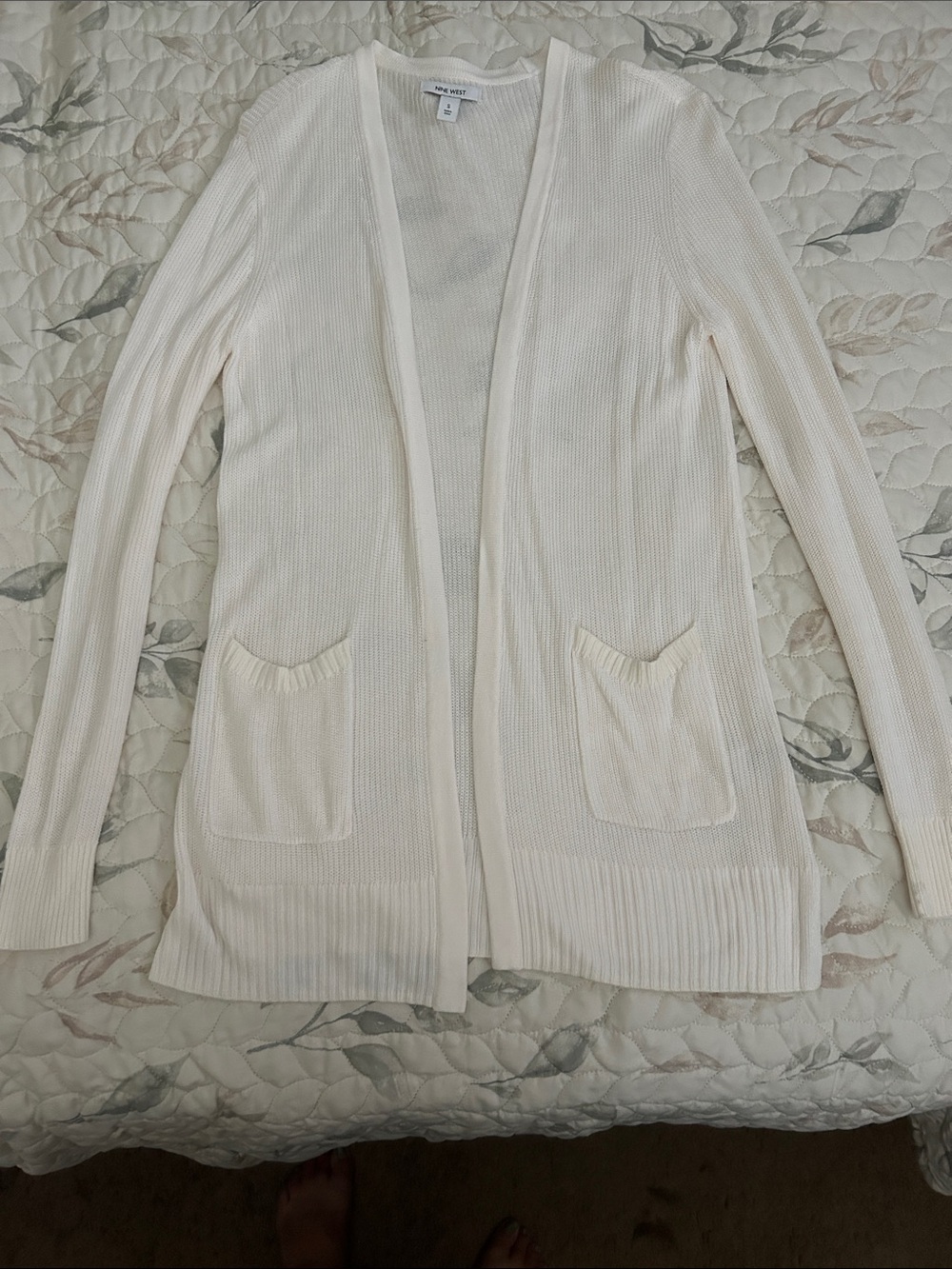 Open-Front Ribbed Cardigan Sweater